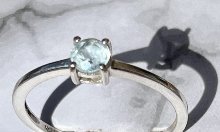 Classic Round Blue Topaz Solitaire Ring
