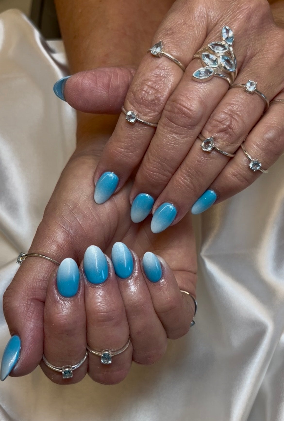 Pear-Cut Teardrop Blue Topaz Ring