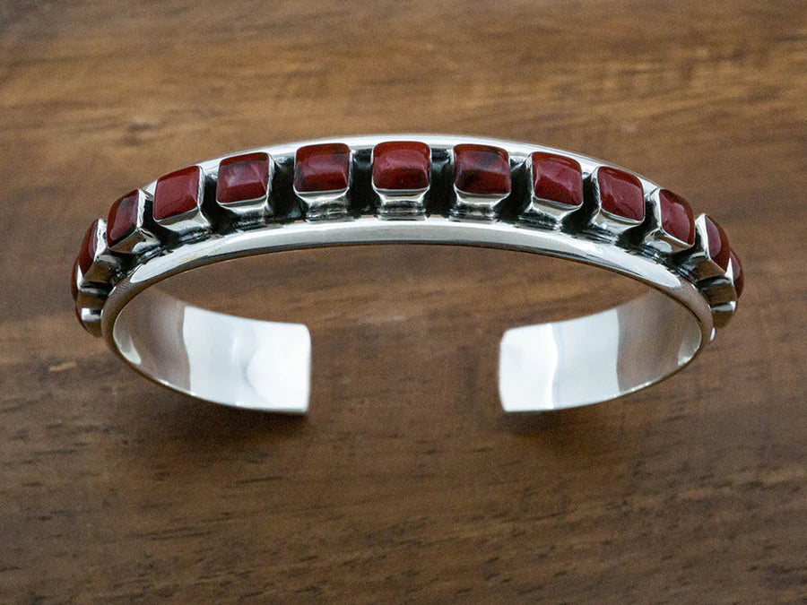 Single Row Red Jasper Cobblestone Cuff