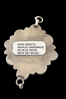 David Skeets Navajo Handmade Sterling Silver “Blue Ridge” Turquoise Necklace Set