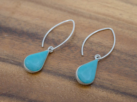 Turquoise Teardrop on Long Wire