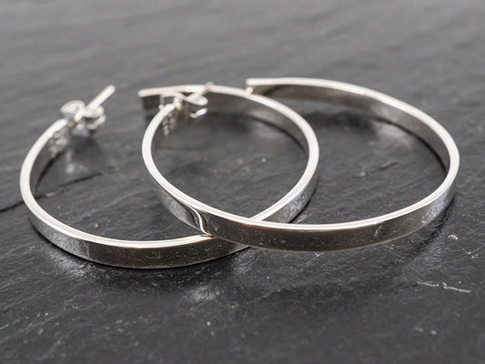 Large Sterling Silver Hoops