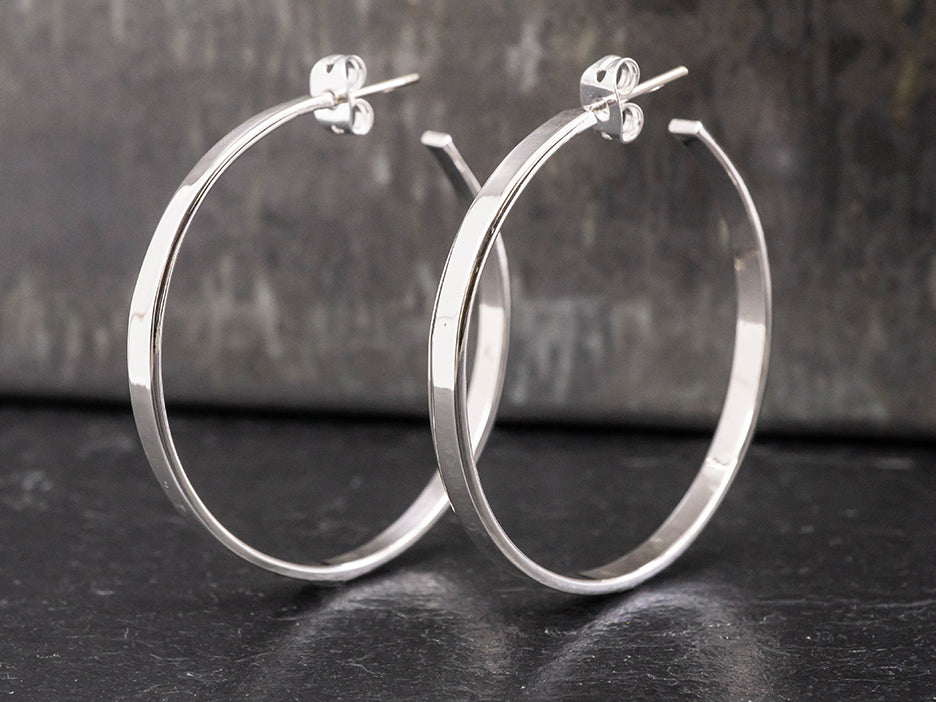 Large Sterling Silver Hoops