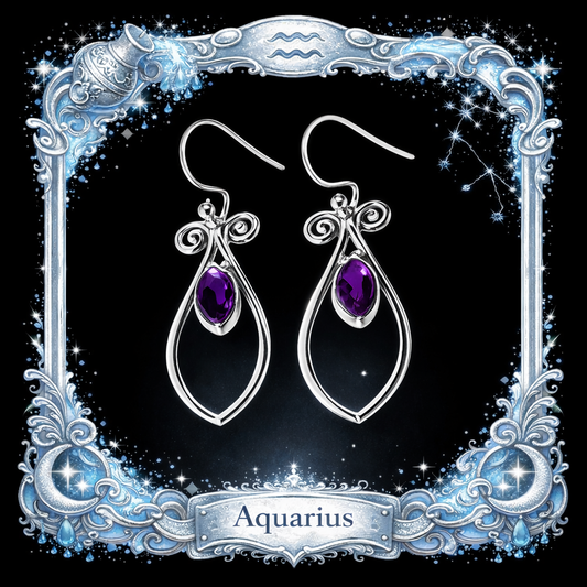 Elegant Amethyst Swirl Earrings with a Touch of Vintage Charm