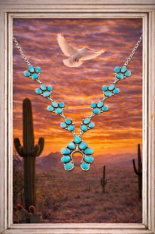 Federico Turquoise Squash Blossom Necklace