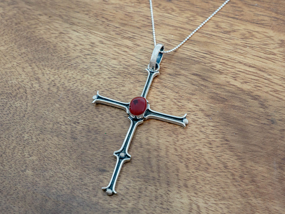 Matchstick Cross w/ Red Jasper Center